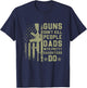 Vintage Retro Guns Don't Kill People Dads With Pretty Daughters Humor Dad , Small, Black T-Shirt - T-Shirt | Navy