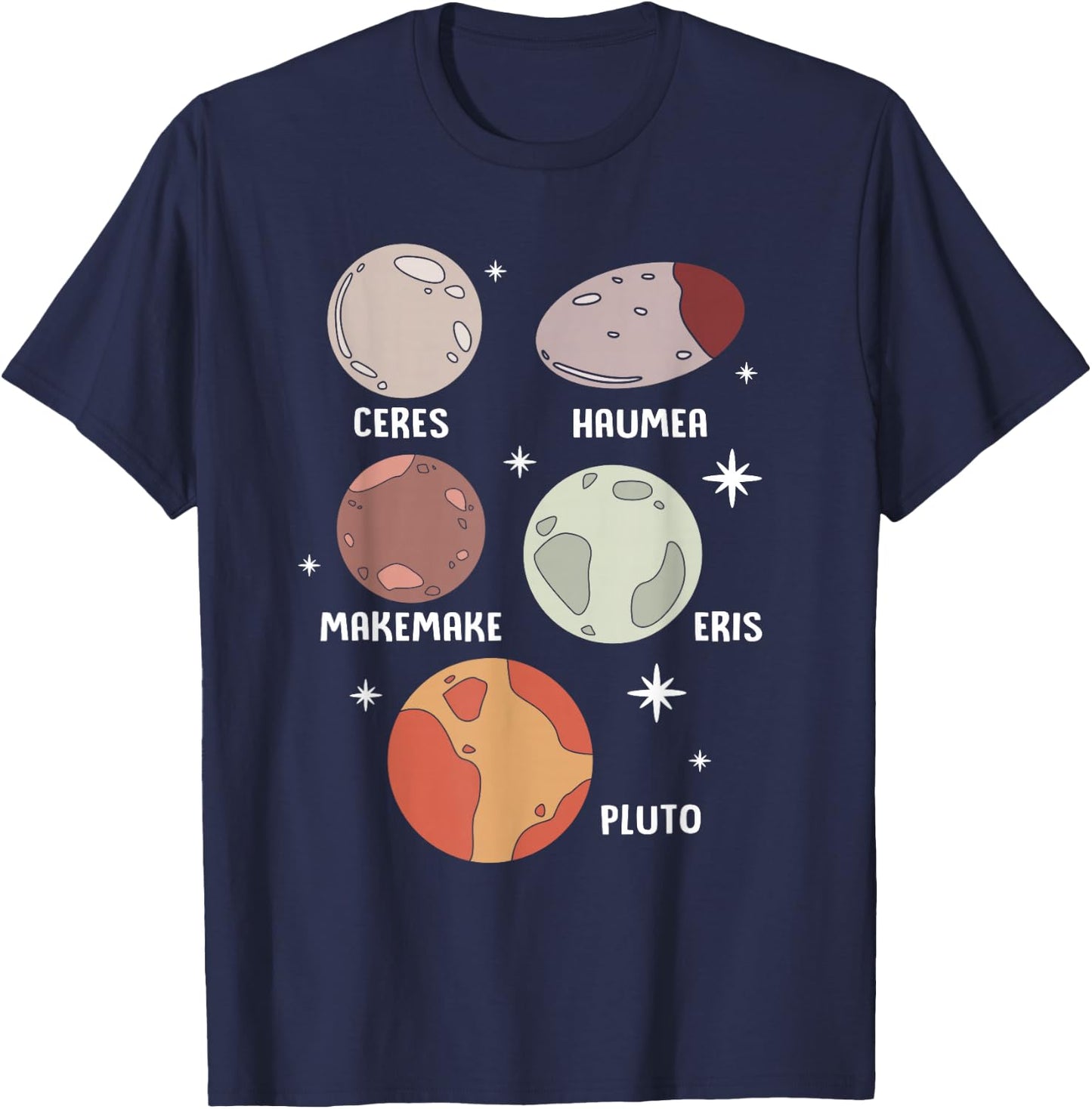 Outer Space Solar System Dwarf Planet for Kids T-Shirt - T-Shirt | Navy