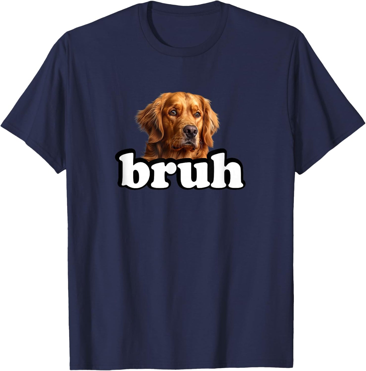 Funny Kids Bruh Golden Retriever Dog Lover T-Shirt - T-Shirt | Navy