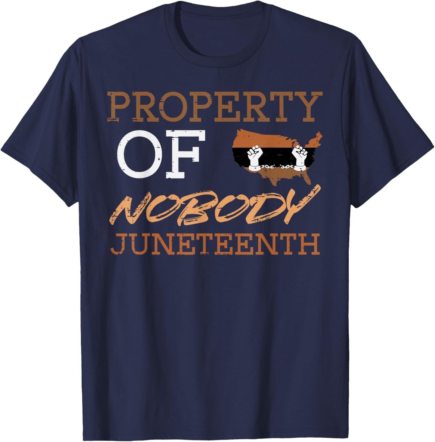 Property Of Nobody Juneteenth Black Freedom Men Women Kids T-Shirt - T-Shirt | Navy