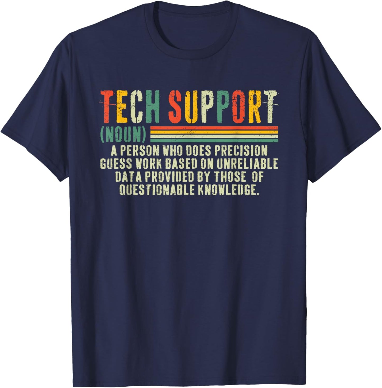 Funny Tech Support Cool Vintage Tech Support Definition T-Shirt - T-Shirt | Navy