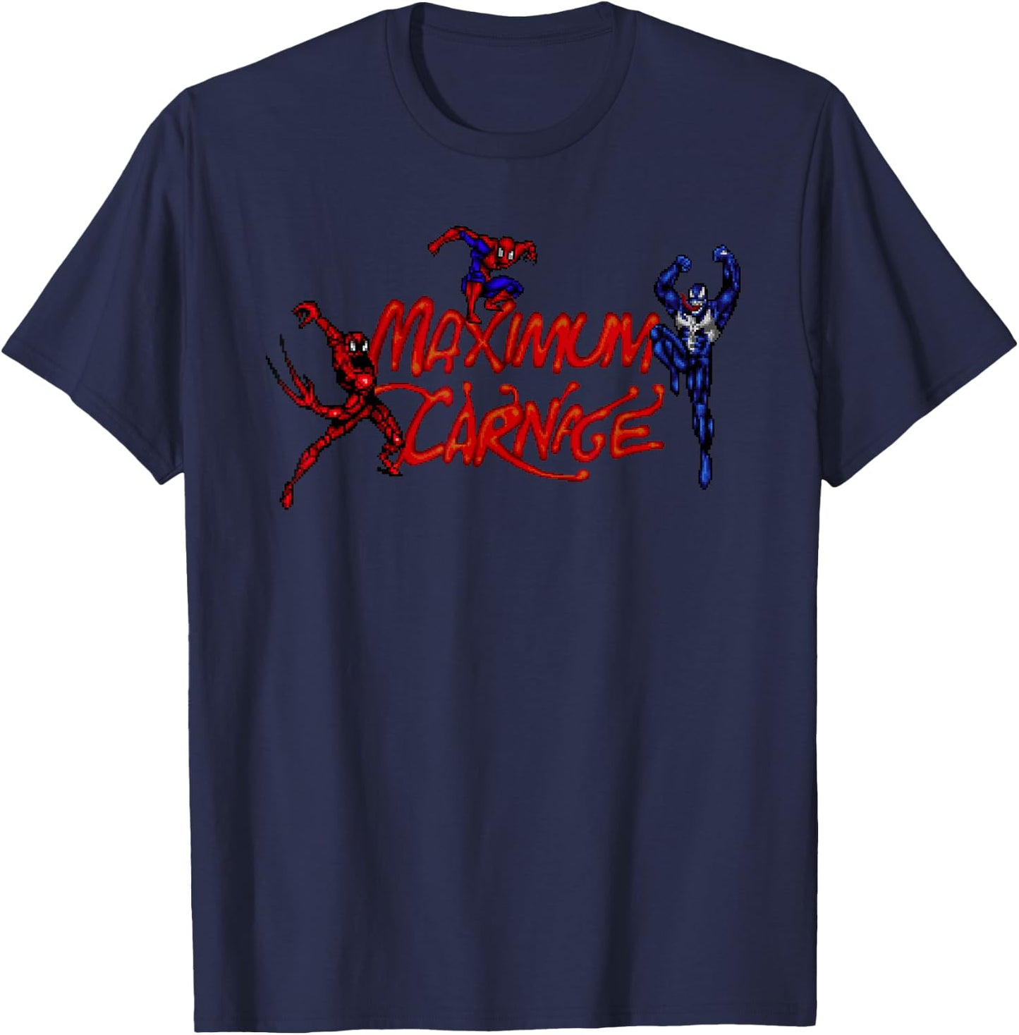 Marvel Venom and Spider-Man Maximum Carnage Retro Small T-Shirt - T-Shirt | Navy