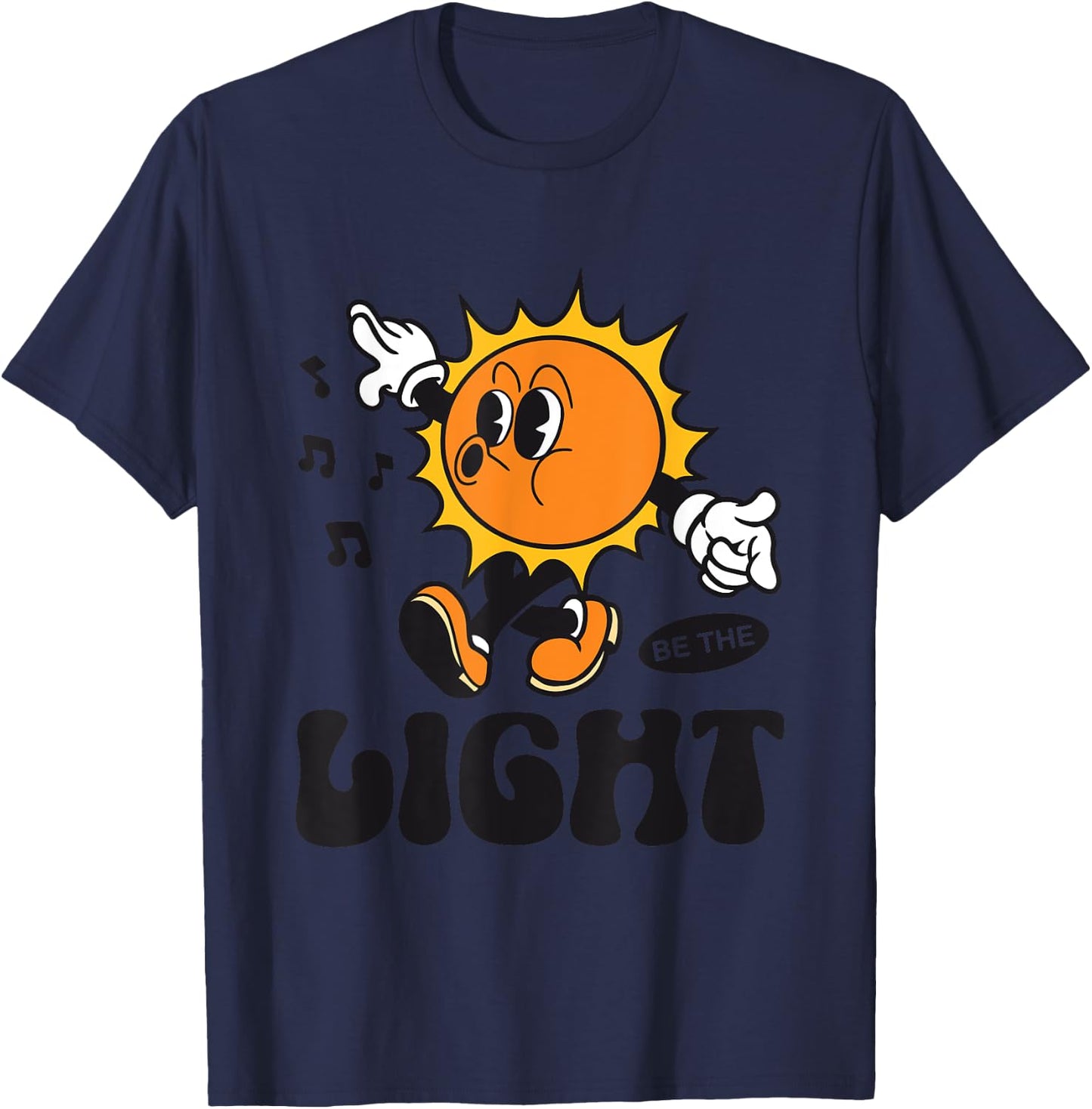 Be The Light Christian Streetwear Aesthetic Retro Faith T-Shirt - T-Shirt | Navy