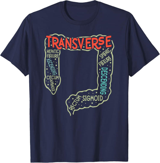 Endoscopy Nurse GI Endo Tech Colonoscopy Colon Anatomy , Small, Black T-Shirt - T-Shirt | Navy
