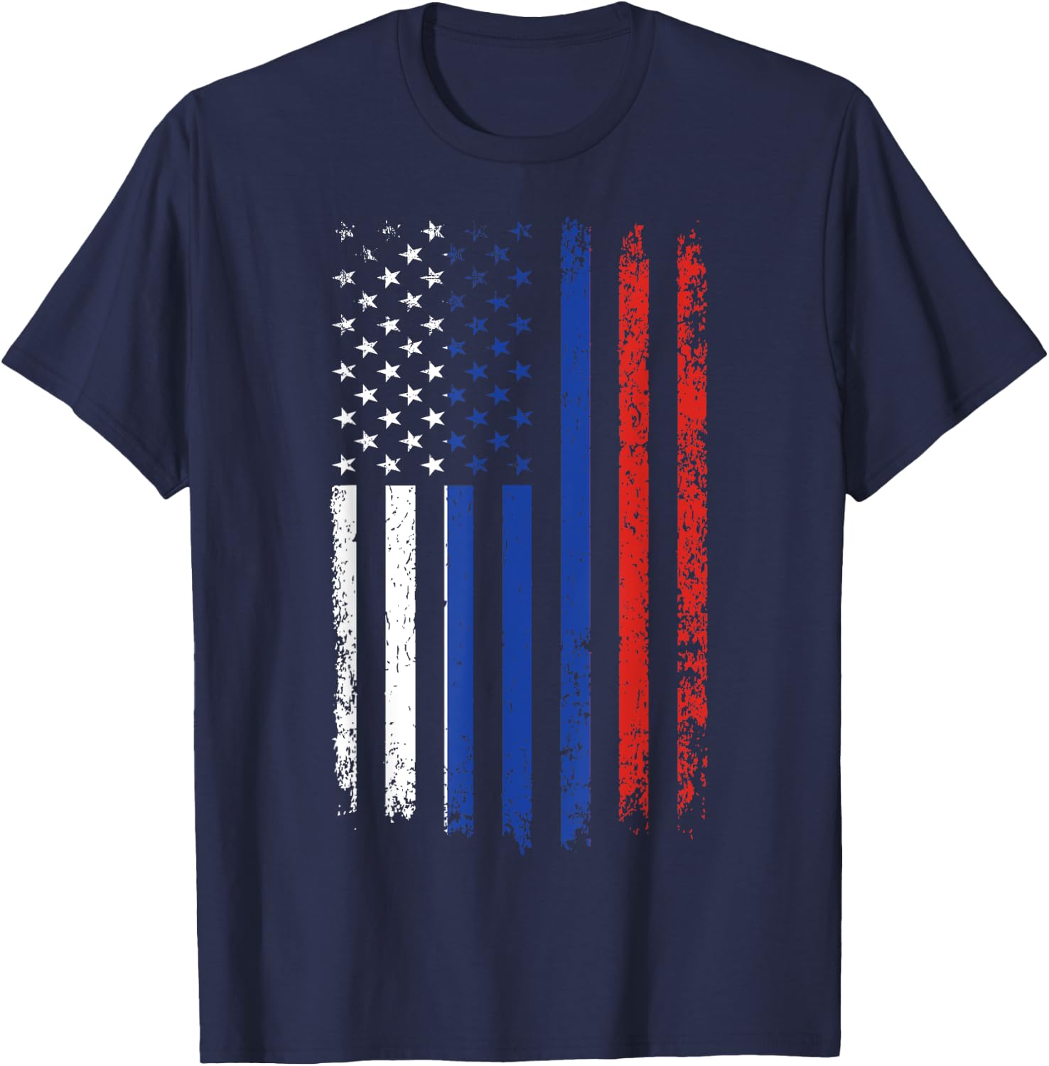 Russian American Flag Russian Roots Russian Federation T-Shirt - T-Shirt | Navy