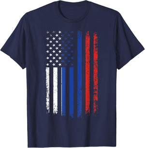 Russian American Flag Russian Roots Russian Federation T-Shirt - T-Shirt | Navy