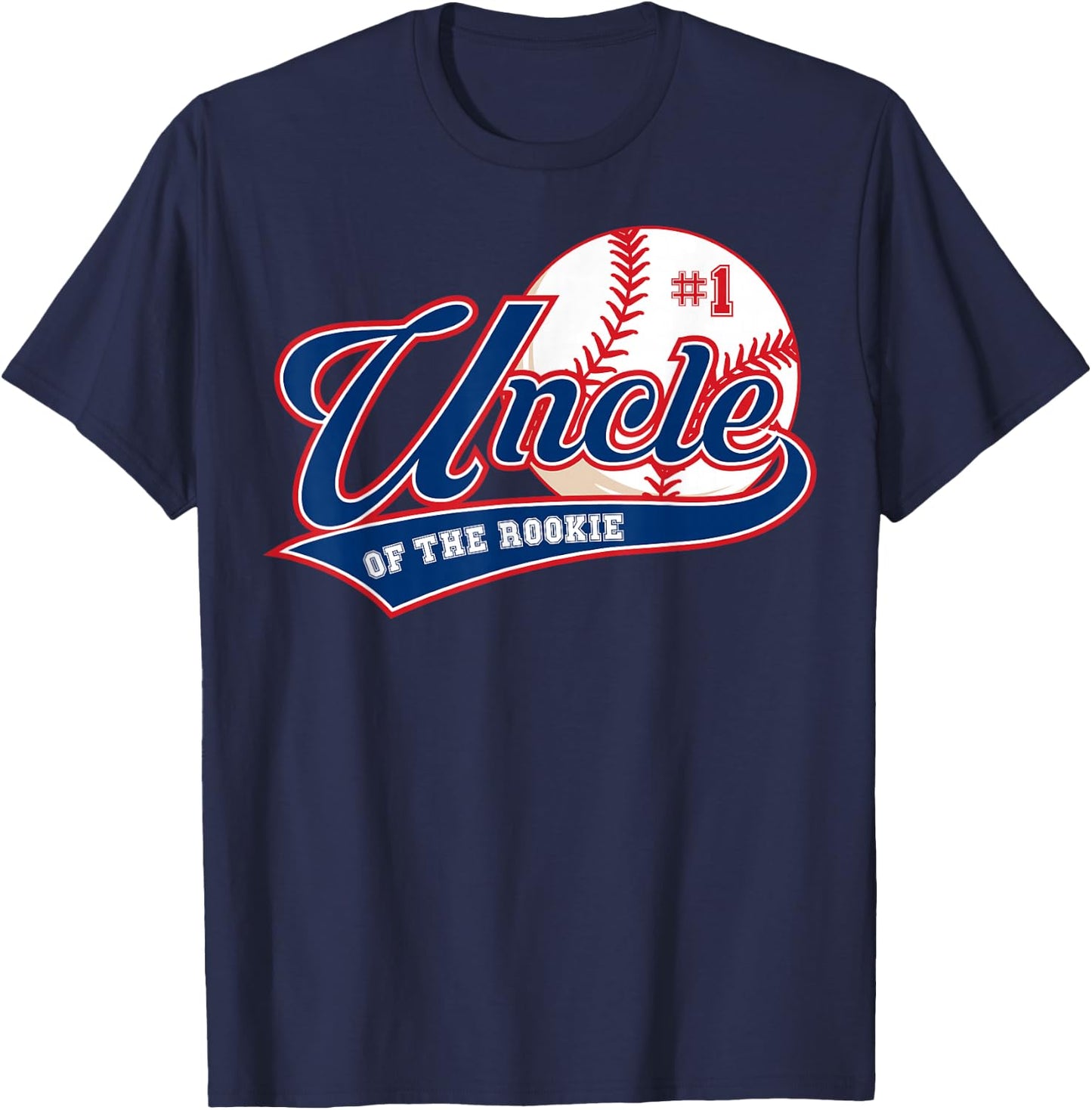 Uncle Rookie of Year 1st Birthday Baseball Theme Matching T-Shirt - T-Shirt | Navy