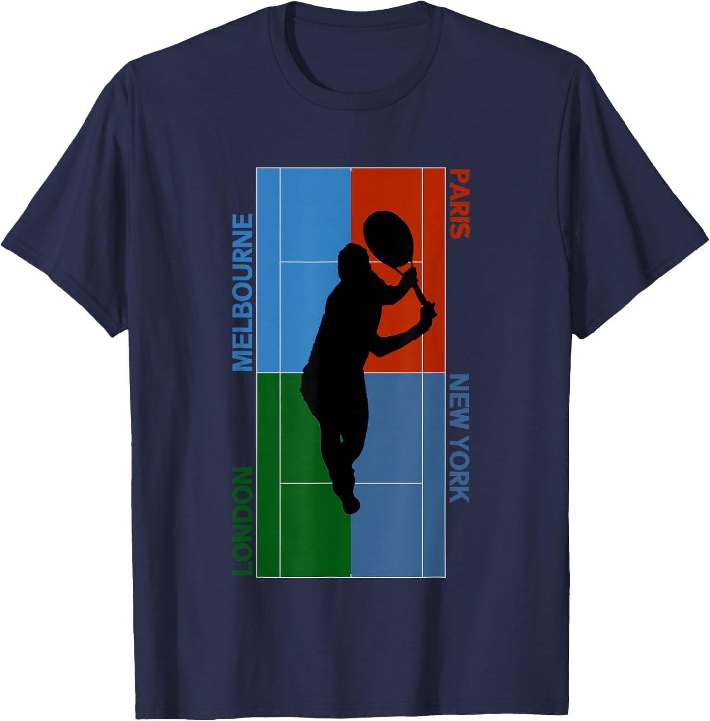 Tennis Grand Slam Courts T-Shirt - T-Shirt | Navy