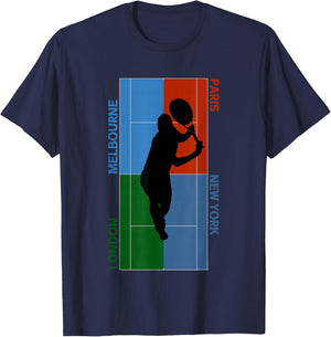 Tennis Grand Slam Courts T-Shirt - T-Shirt | Navy