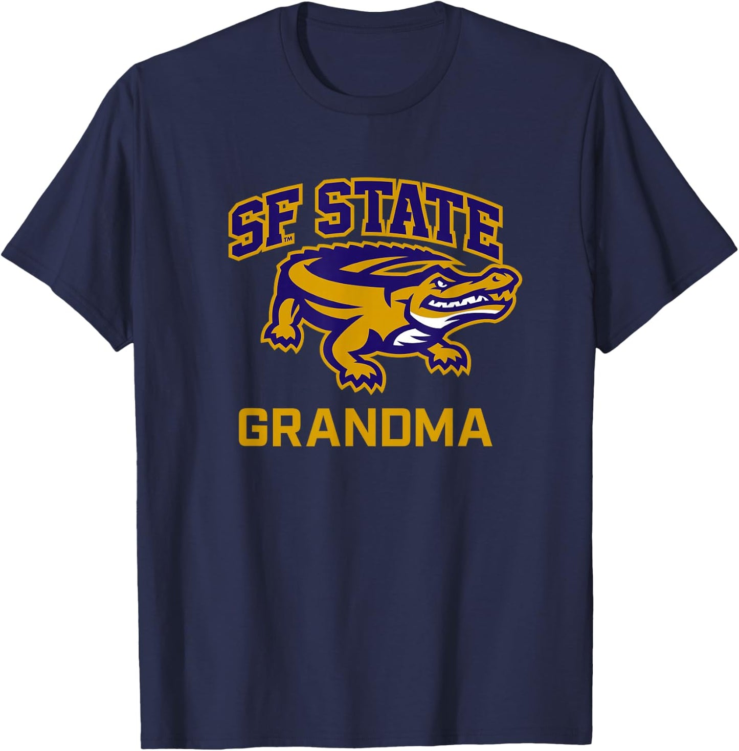 San Francisco State SFSU Gators Arched Grandma T-Shirt - T-Shirt | Navy