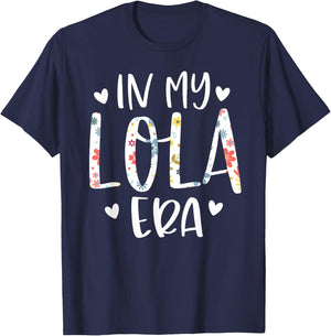in My Lola Era Flower Letter Floral for Lola T-Shirt - T-Shirt | Navy