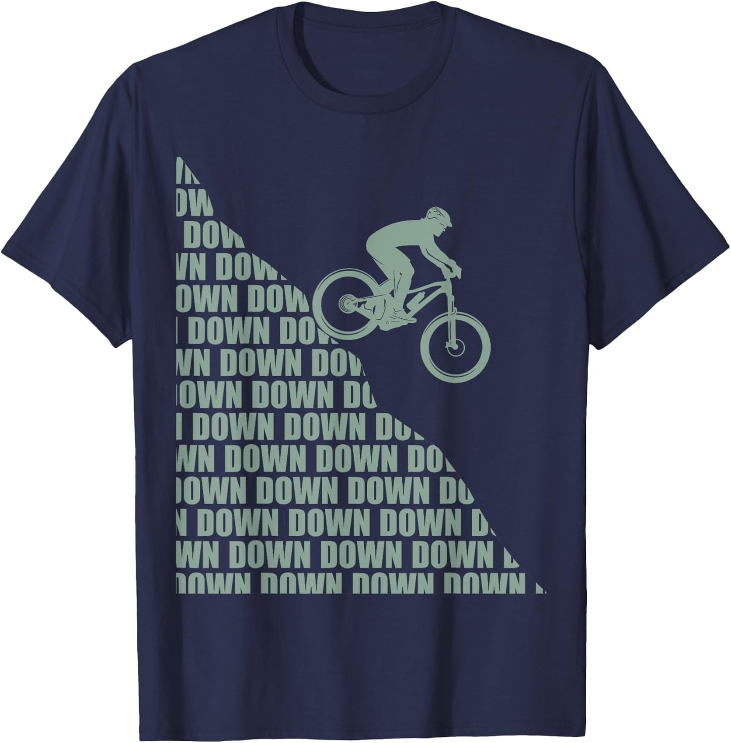 Bicycle Design MTB Mountain Biker and Downhill T-Shirt - T-Shirt | Navy