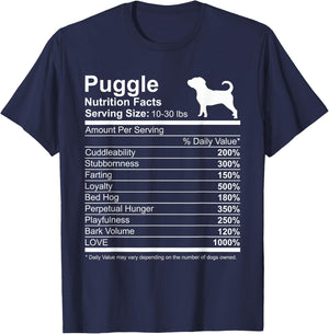 Funny Sayings for Puggle Lovers Dog Dad Black Cotton Polyester Classic Fit Short Sleeve Puggle Small -Adults T-Shirt - T-Shirt | Navy