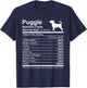 Funny Sayings for Puggle Lovers Dog Dad Black Cotton Polyester Classic Fit Short Sleeve Puggle Small -Adults T-Shirt - T-Shirt | Navy