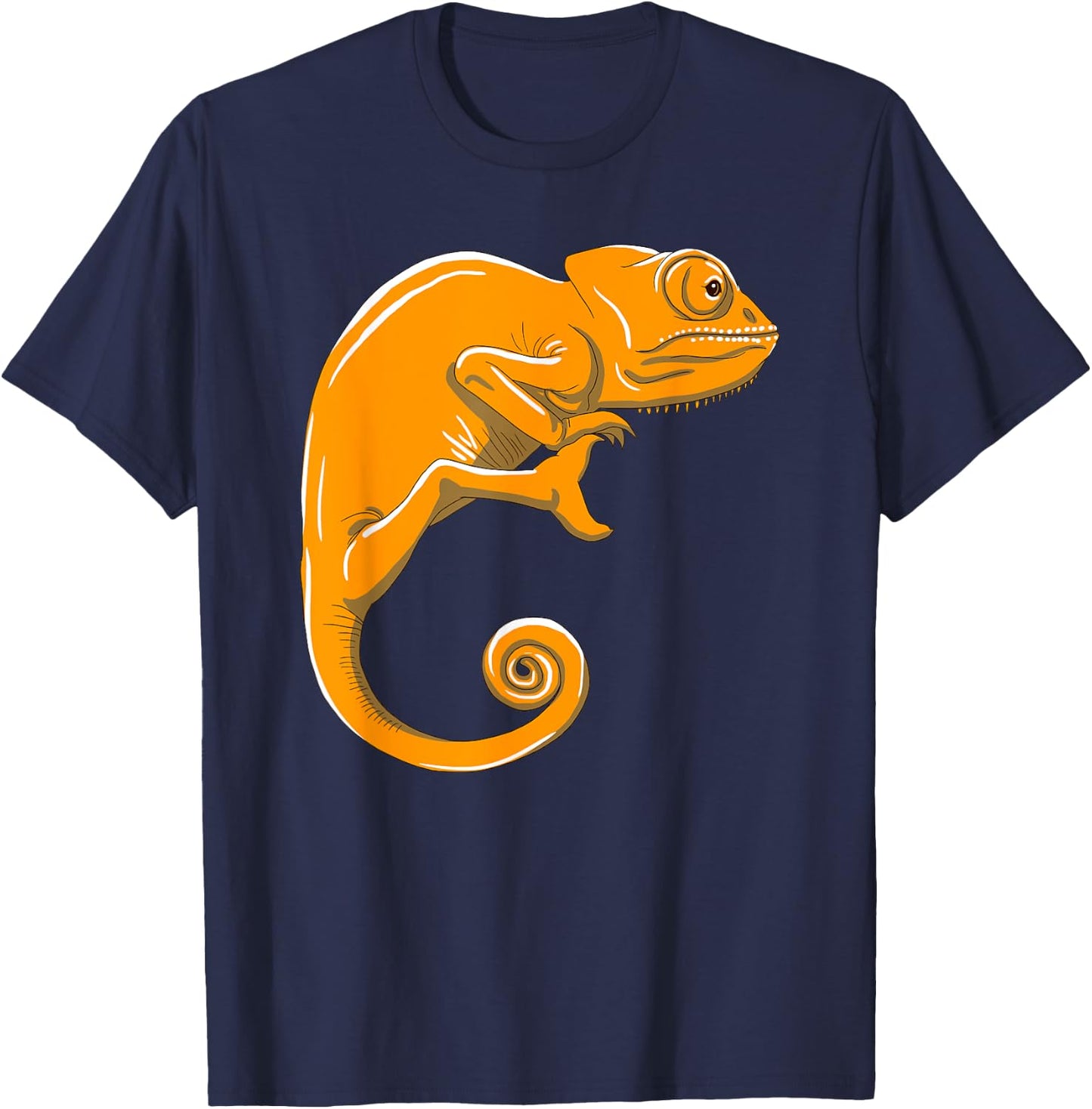 Orange Chameleon Cute Camouflage Lizard Animal Lover Gift T-Shirt - T-Shirt | Navy