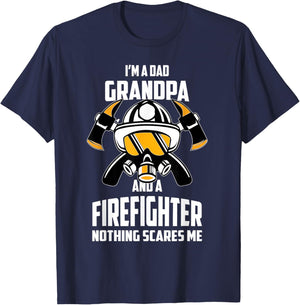 I'm A Dad Grandpa Firefighter Fireman Father's Day T-Shirt - T-Shirt | Navy