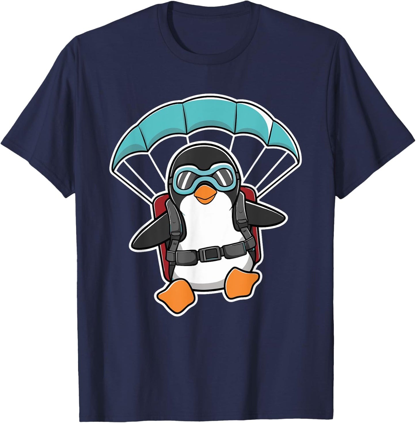 Paragliding Penguin Skydiving Parachute Skydiver T-Shirt - T-Shirt | Navy