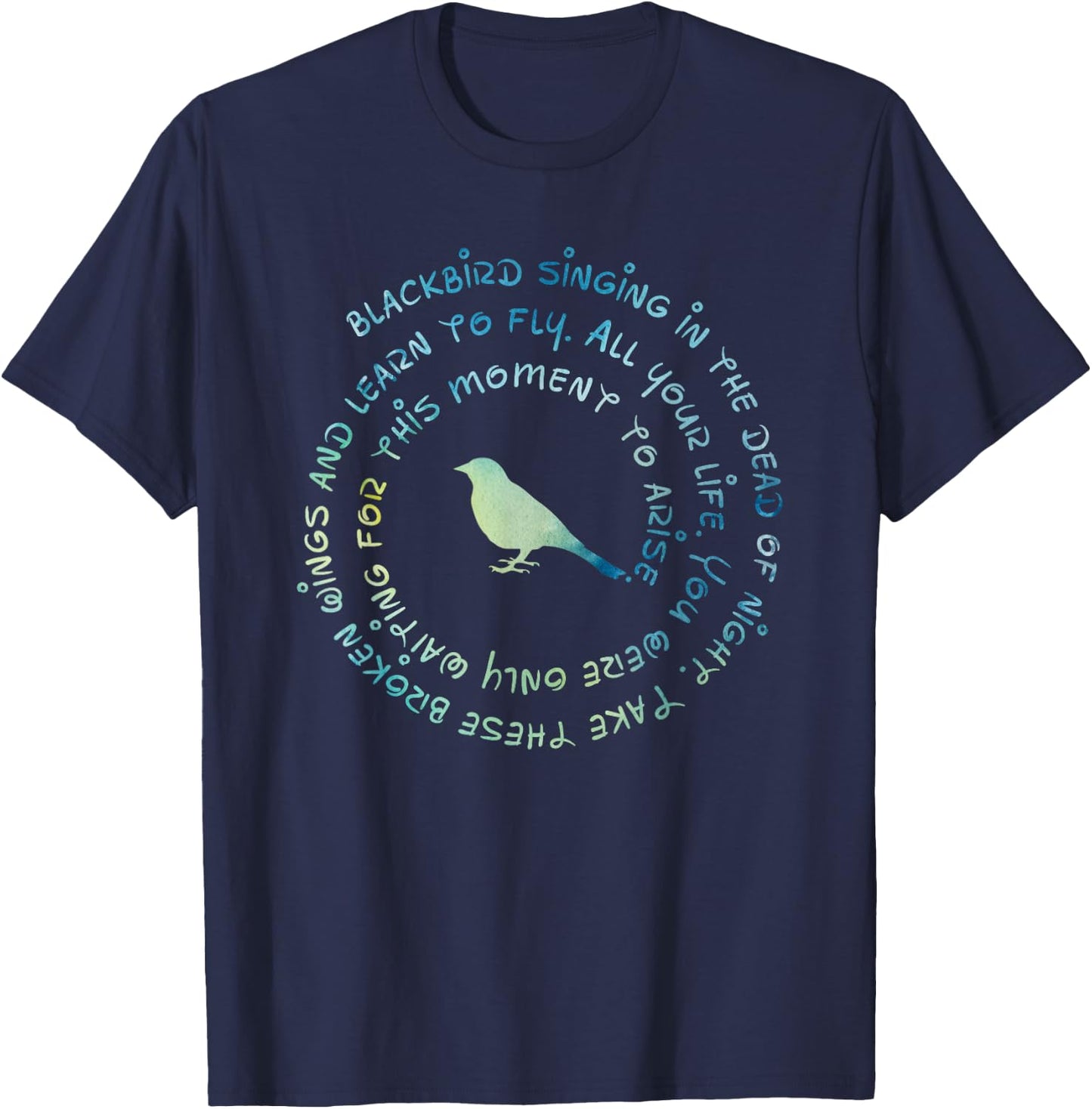 Blackbirds Singing In The Dead Of Night Vintage Funny Birds T-Shirt - T-Shirt | Navy