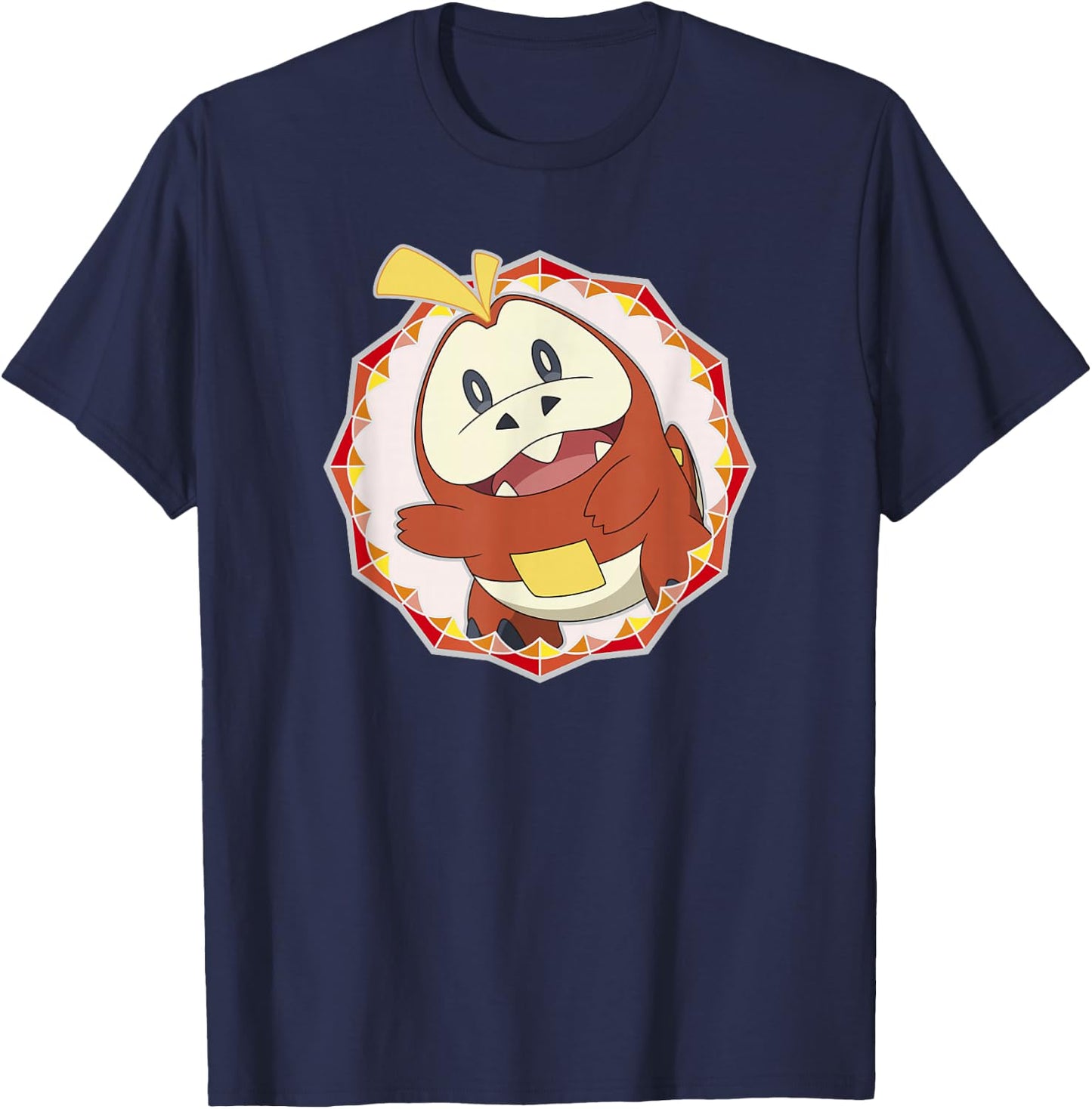 Pokémon Fuecoco Crystal Sparkle Geometric Center Portrait T-Shirt - T-Shirt | Navy