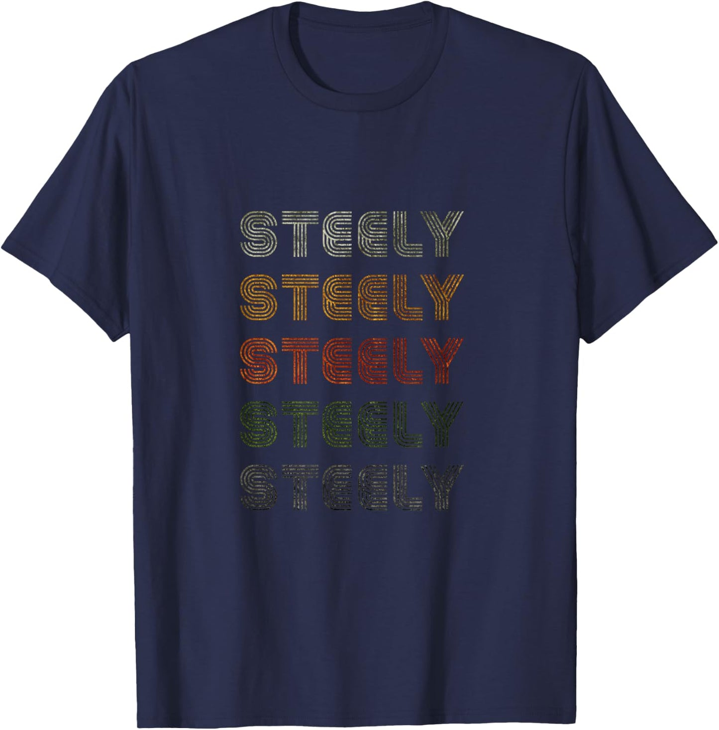 Love Heart Steely Grunge Vintage Style Black Steely T-Shirt - T-Shirt | Navy