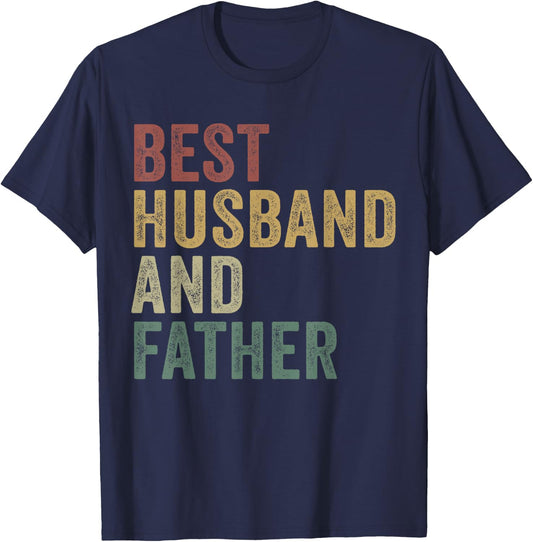 Best Husband And Dad Funny Daddy Married Man Legend T-Shirt - T-Shirt | Navy