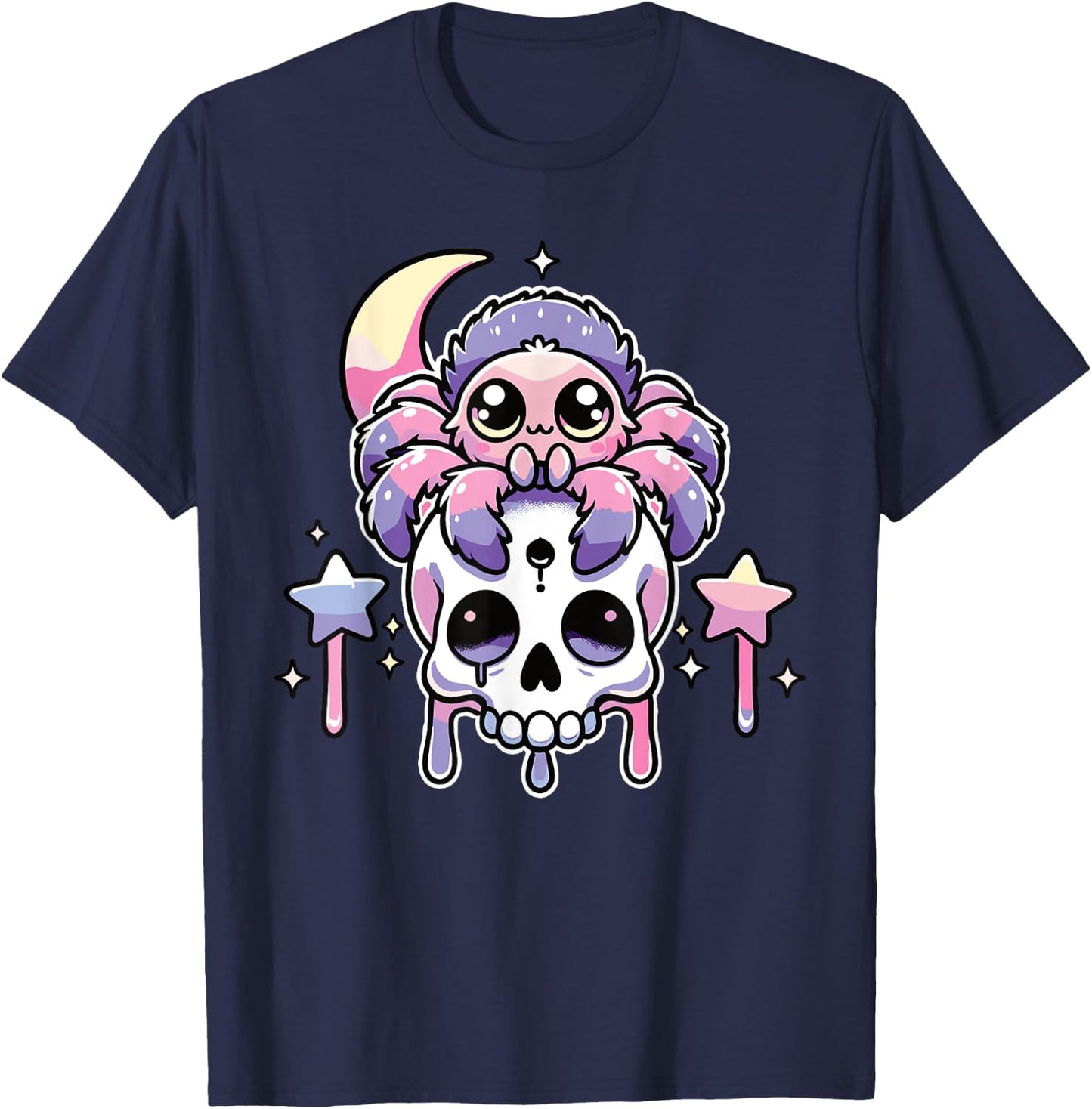 Kawaii Gothic Tarantula Pastel Colors Gothic Goth Tarantula T-Shirt - T-Shirt | Navy