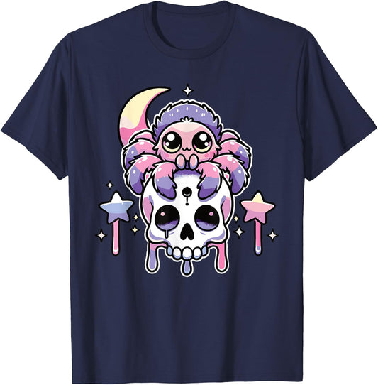 Kawaii Gothic Tarantula Pastel Colors Gothic Goth Tarantula T-Shirt - T-Shirt | Navy