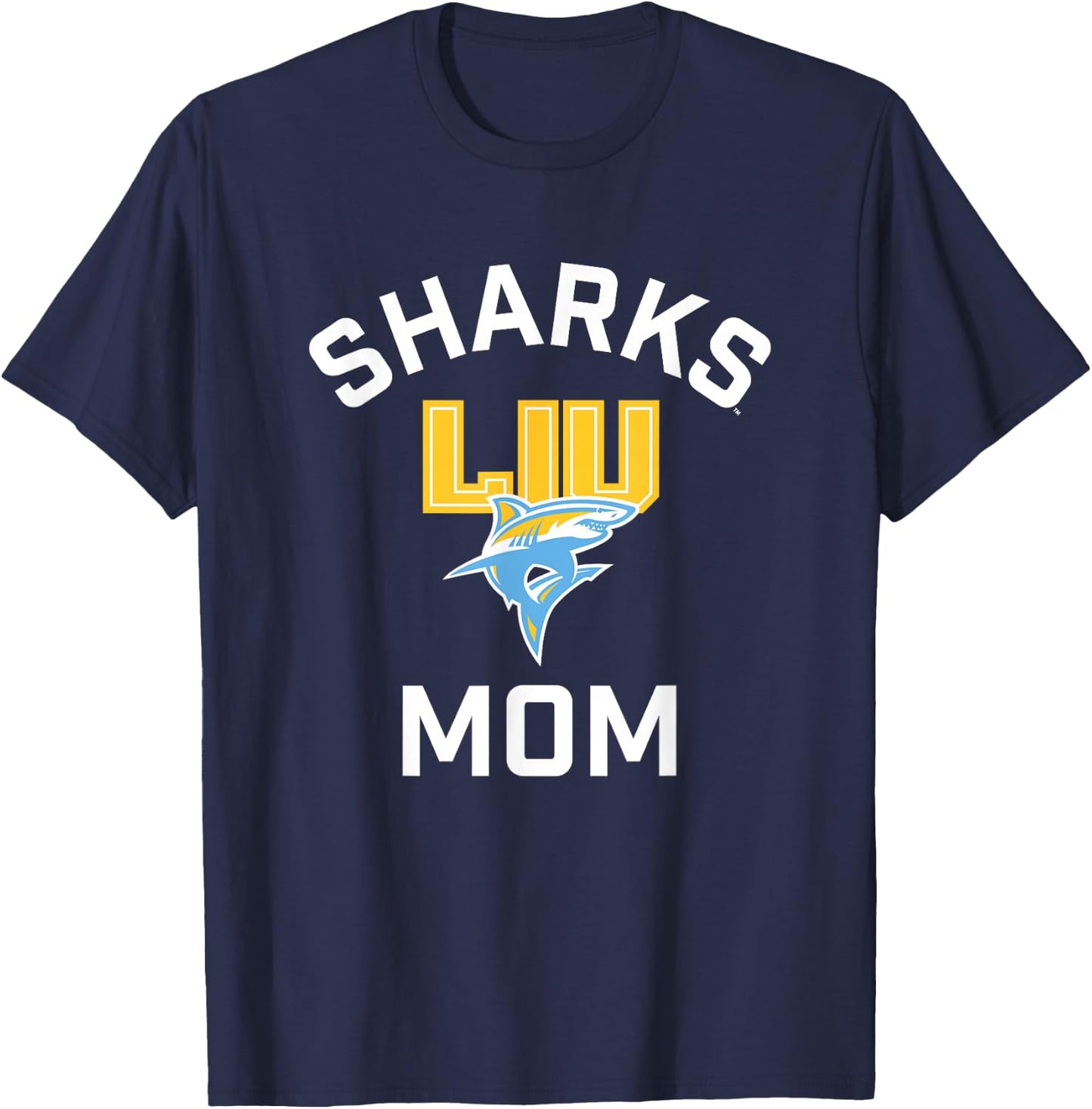 Long Island University LIU Blackbirds Arched Mom T-Shirt - T-Shirt | Navy