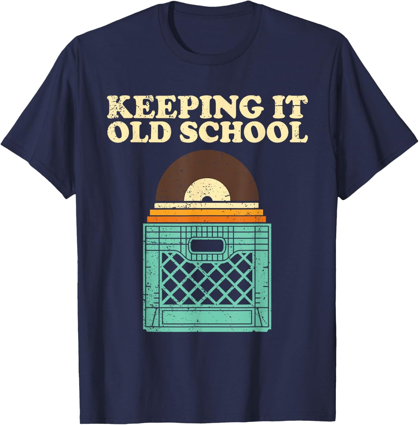 Funny Vinyl Record Art Vinyl Records Lover Album Men Women T-Shirt - T-Shirt | Navy