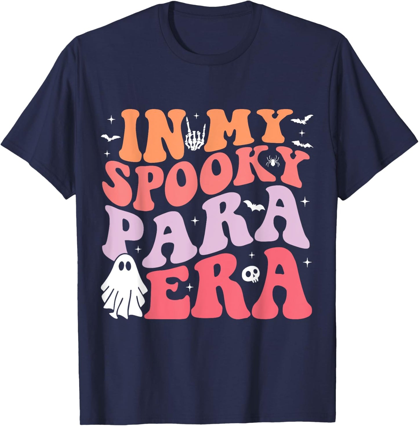 In My Spooky Para Era Retro Groovy Funny Halloween Parapro T-Shirt - T-Shirt | Navy