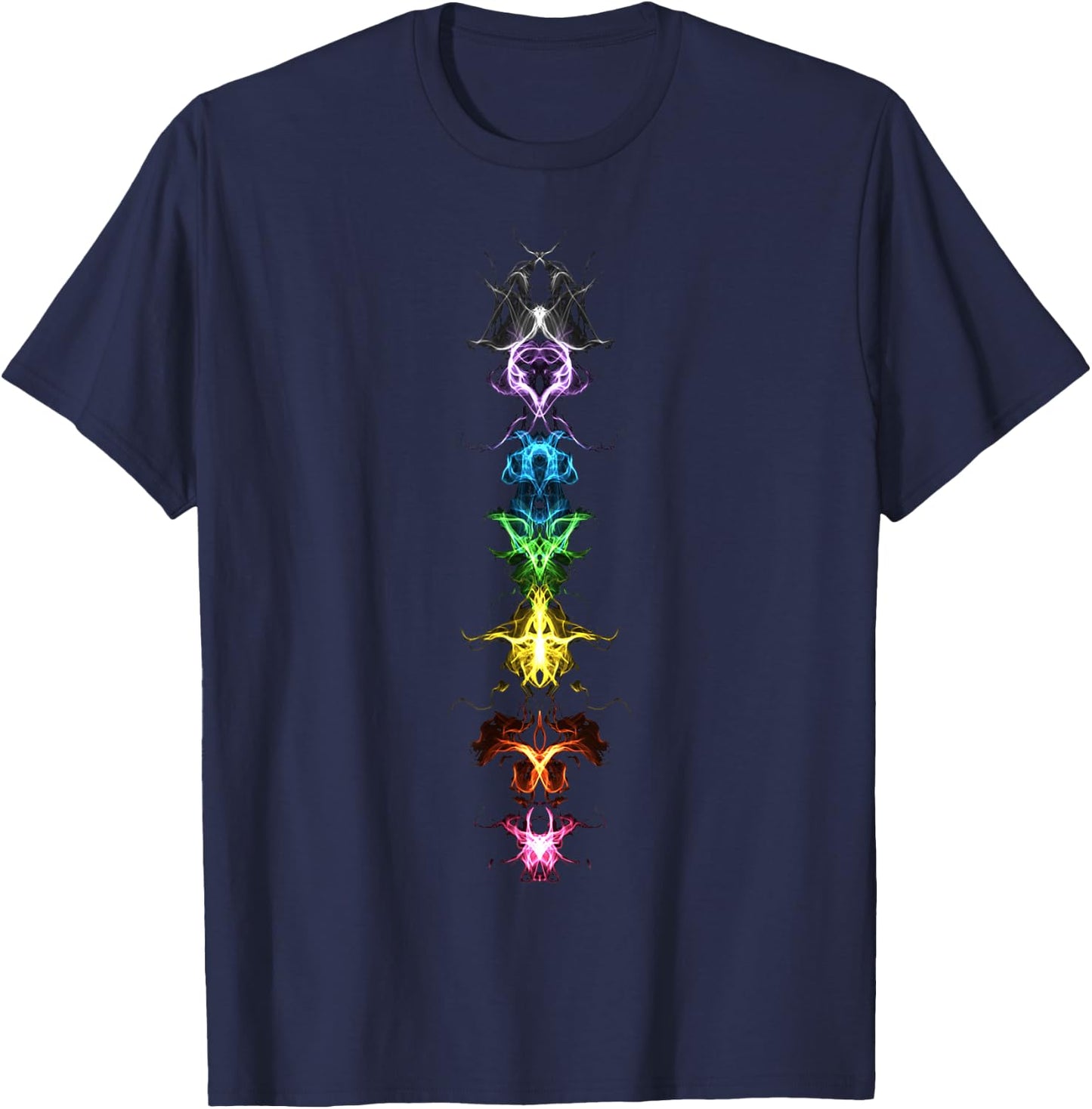 Fractal Chakra Buddhism Yoga Rainbow Symbol Spirituality T-Shirt - T-Shirt | Navy