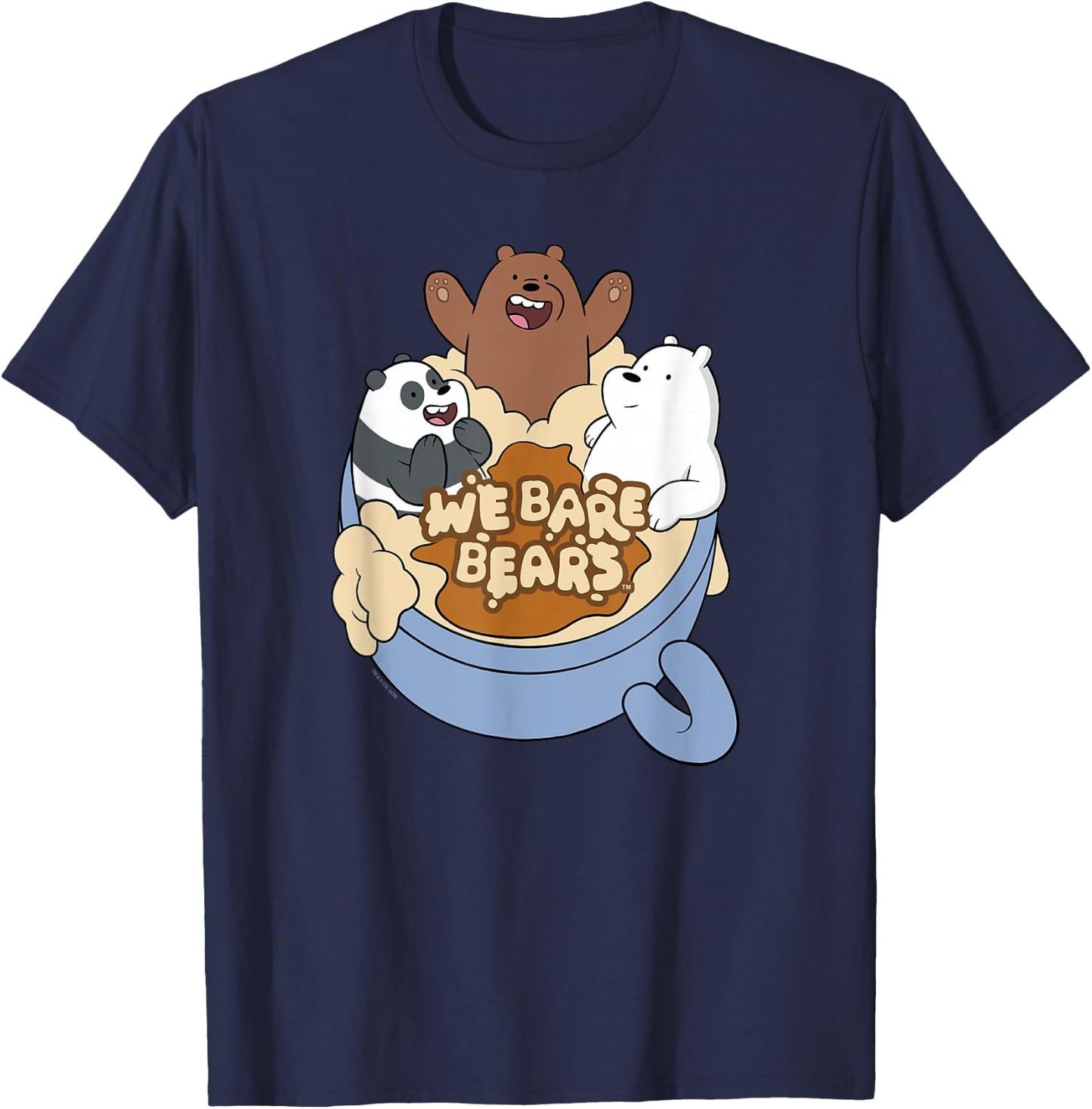 We Bare Bears Full Of Bears Cup Cute Cartoon T-Shirt - T-Shirt | Navy
