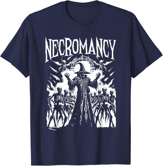 Necromancer - Vintage Creepy Monster Halloween Lover T-Shirt - T-Shirt | Navy