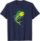 Saltwater Life Saltwater Mahi Mahi Jumping Fishing T-Shirt - T-Shirt | Navy