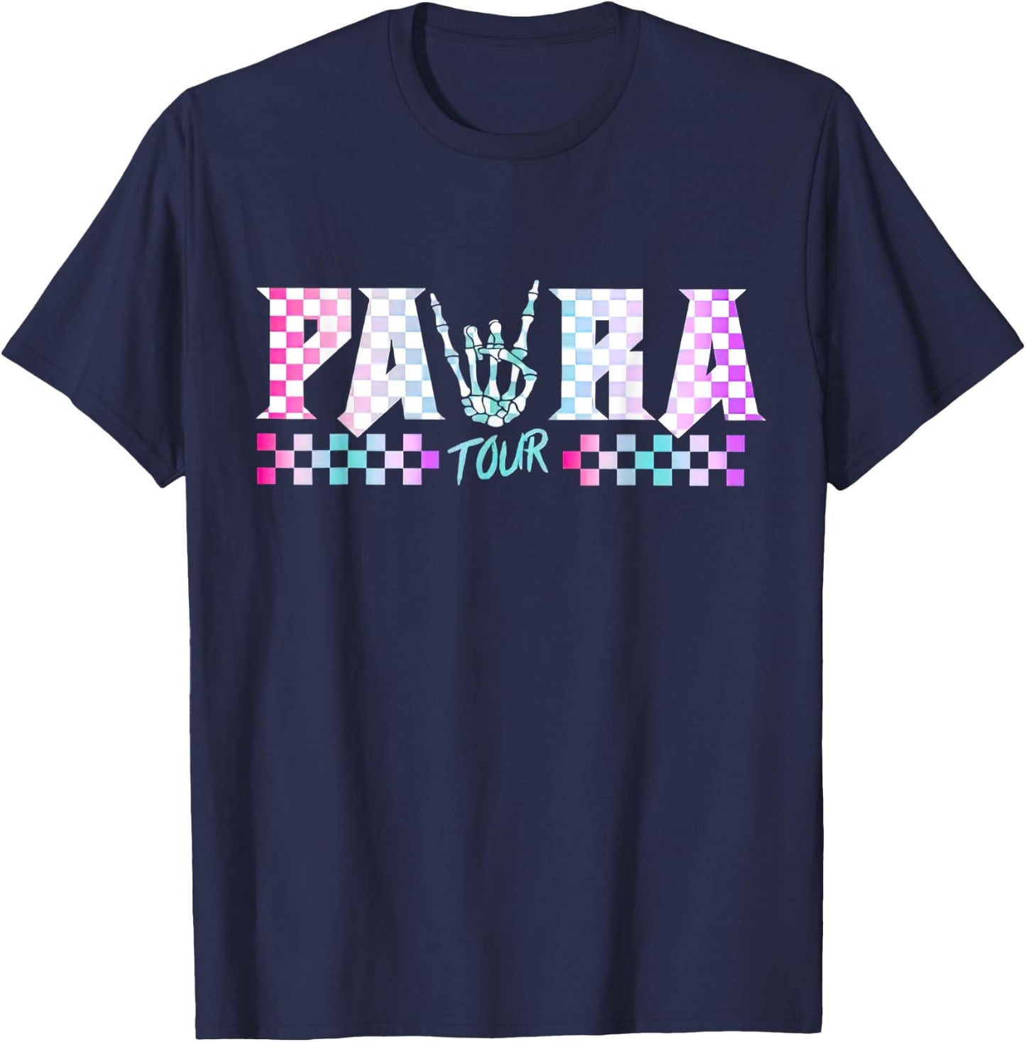 Retro Teacher Tour, ABCD Para Tour, Father Front And Back Women T-Shirt - T-Shirt | Navy
