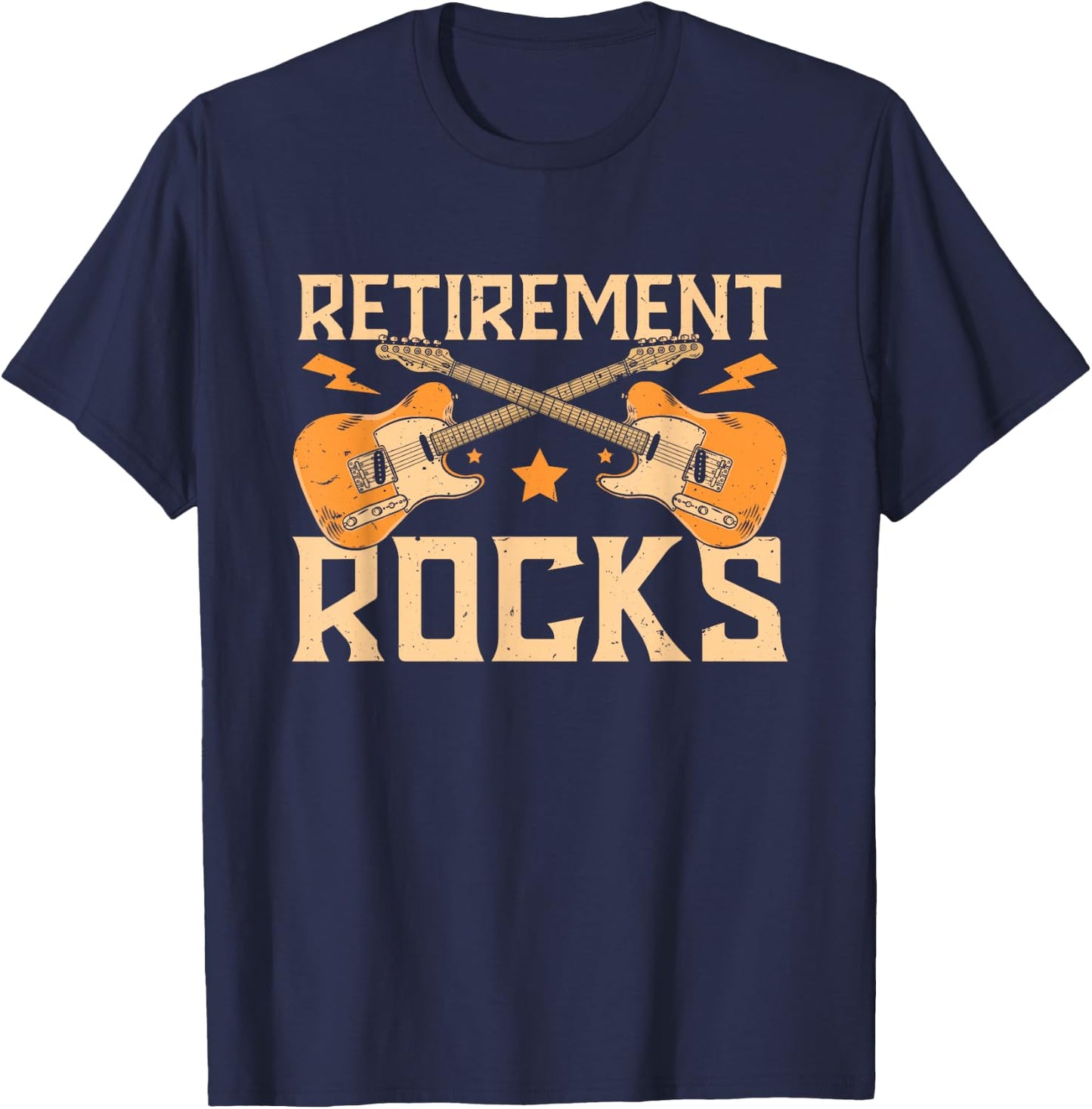 Retirement Rocks Retired Guitar Players T-Shirt - T-Shirt | Navy