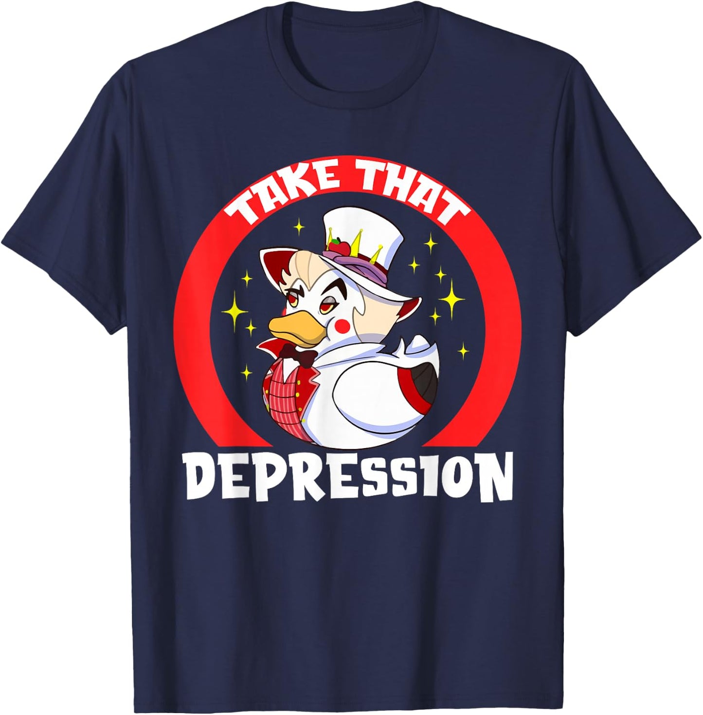 Take That Depression - -Adults, Black, Small T-Shirt - T-Shirt | Navy