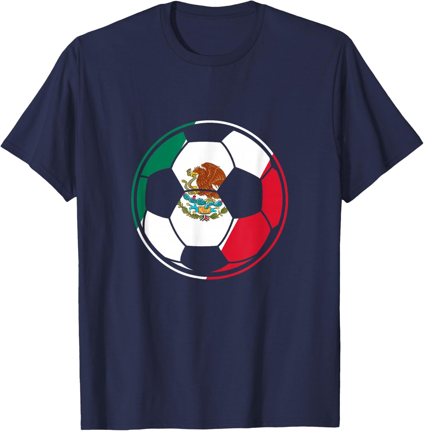 Football Mexico Flag T-Shirt - T-Shirt | Navy
