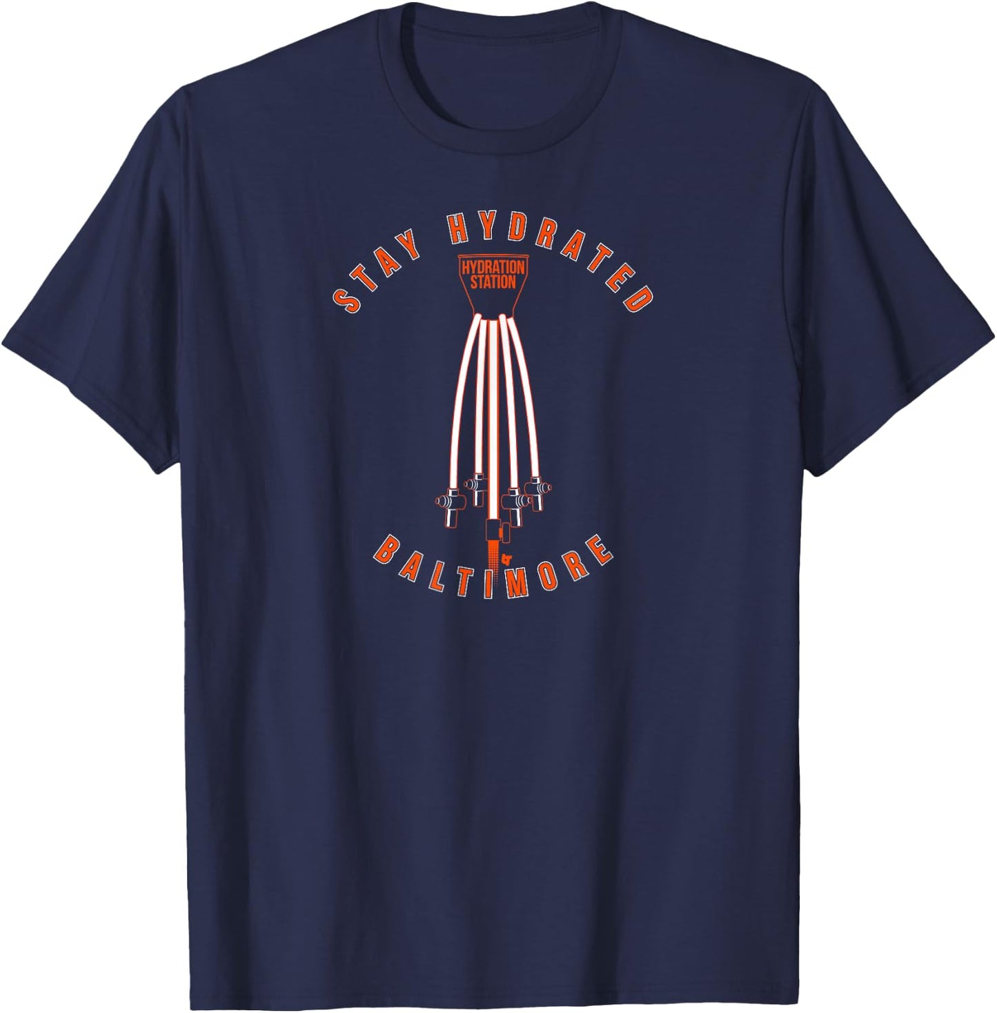 Baltimore Hydration Station - Baltimore Baseball T-Shirt - T-Shirt | Navy