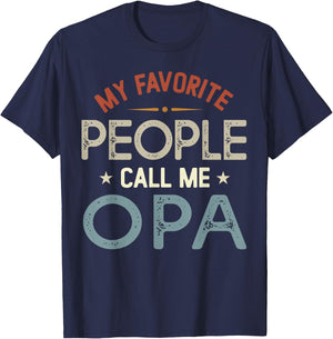 My Favorite People Call Me OPA Vintage Fathers Day T-Shirt - T-Shirt | Navy