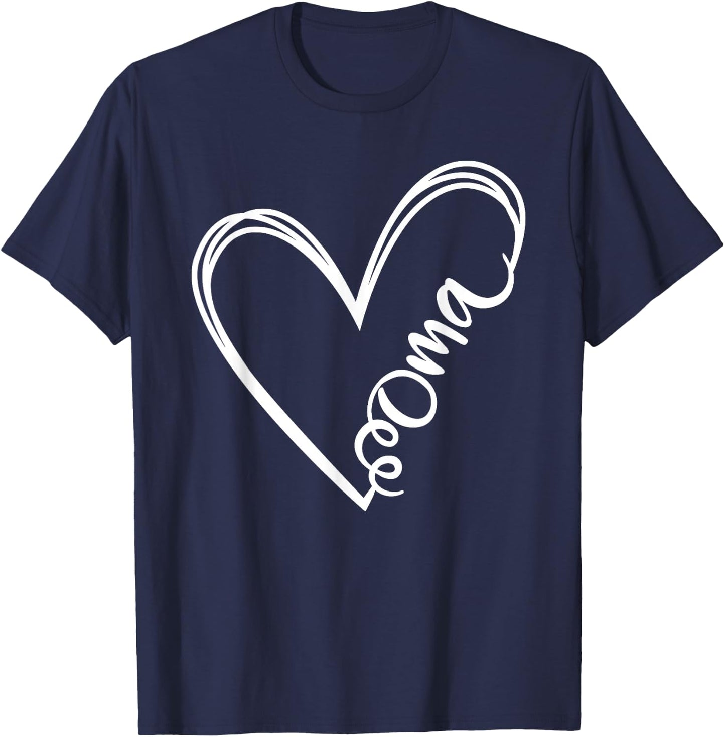 Oma Heart Grandma Women German Christmas Mother's Day T-Shirt - T-Shirt | Navy