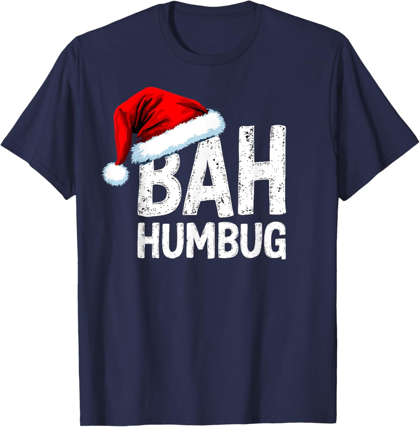 Vintage Bah Humbug Christmas Santa Funny Xmas Party T-Shirt - T-Shirt | Navy