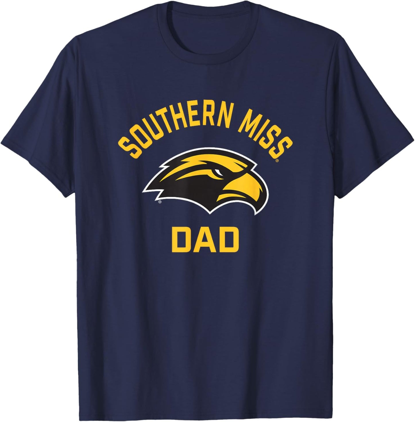 University of Southern Mississippi Golden Eagles Arched Dad T-Shirt - T-Shirt | Navy