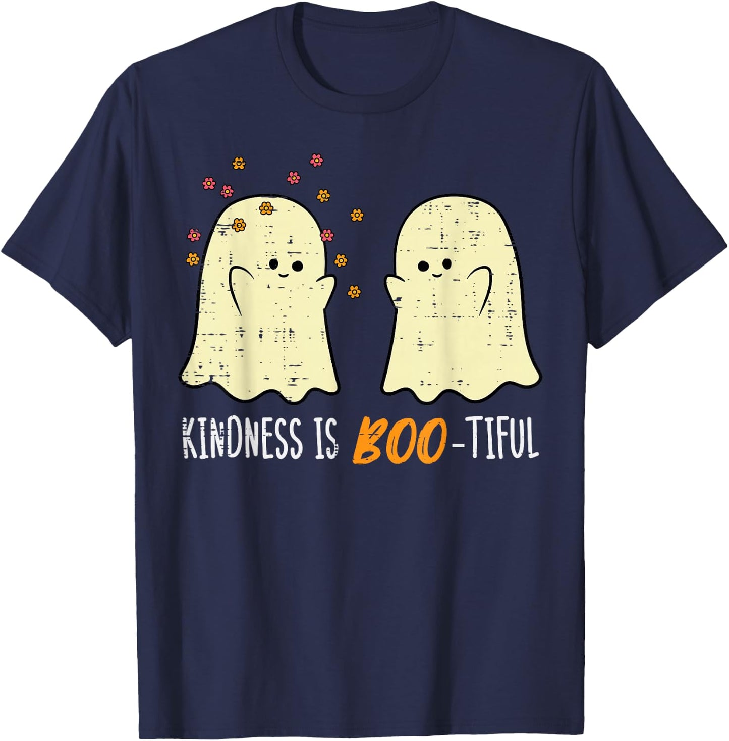 Halloween Ghosts Kindness Boo Tiful Costume Women Girls Kids T-Shirt - T-Shirt | Navy