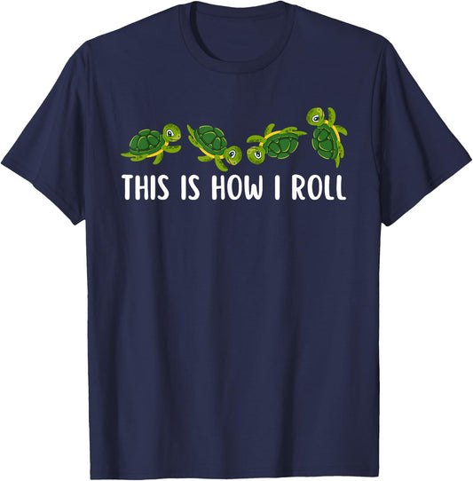 Sea Turtle Lover Kids This Is How I Roll Turtle T-Shirt - T-Shirt | Navy