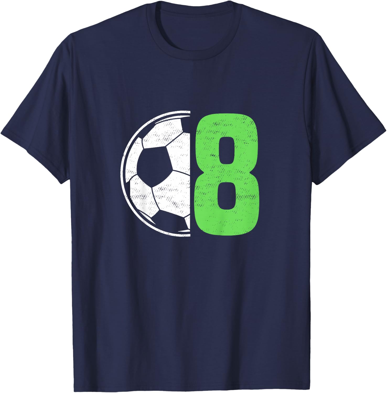 Eight 8 Year Old 8th Birthday Present Soccer Ball 8 Yr Old T-Shirt - T-Shirt | Navy