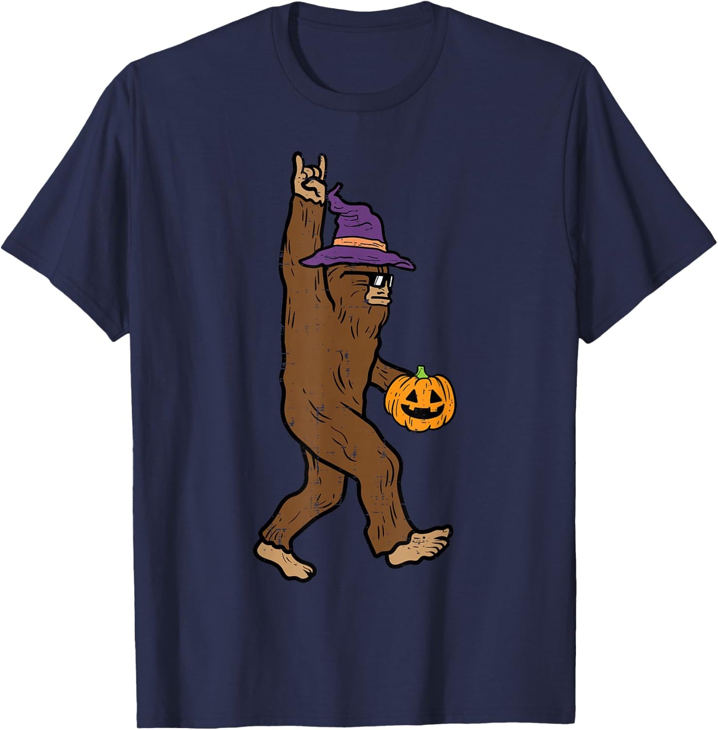 Halloween Bigfoot Rock Sasquatch Rocker Costume Men Boys Kid T-Shirt - T-Shirt | Navy