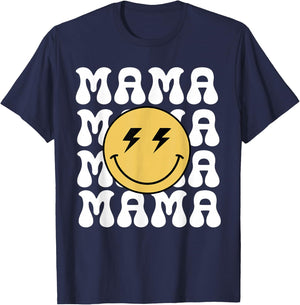 Mama One Happy Dude Birthday Theme Family Matching T-Shirt - T-Shirt | Navy