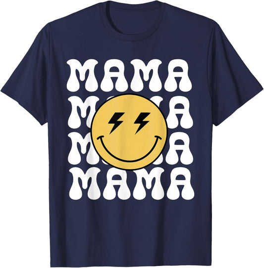 Mama One Happy Dude Birthday Theme Family Matching T-Shirt - T-Shirt | Navy