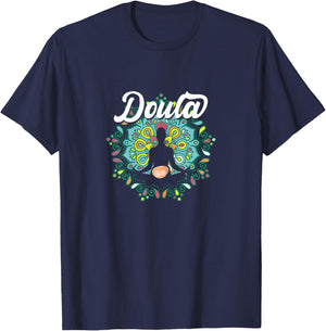 Doula Meditation Yoga Pregnancy Midwife Nursing Birth Team T-Shirt - T-Shirt | Navy